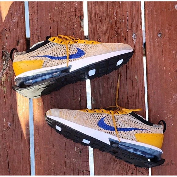 Nike Air Max Flyknit Racer Men\'s FD2764-700 Elemetal Gold Sneakers‎ Shoe Size 10